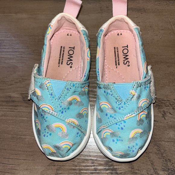 TOMS Toddler Girls Alpargata Weather Foil Graphic Slip On Flats size 7 - Picture 7 of 8